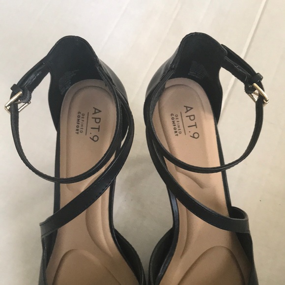 Apt.9 Frittata black high heels asymmetrical strap - Picture 3 of 7